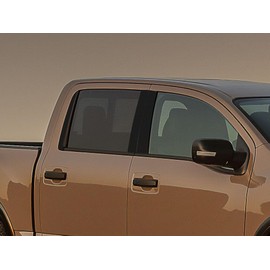 Rvinyl Pillar Post Pre Cut Window Trim Kits in Carbon Fiber 4D Black Compatible with Nissan Titan 2016-2023 Crew Cab - Adhesive Backs