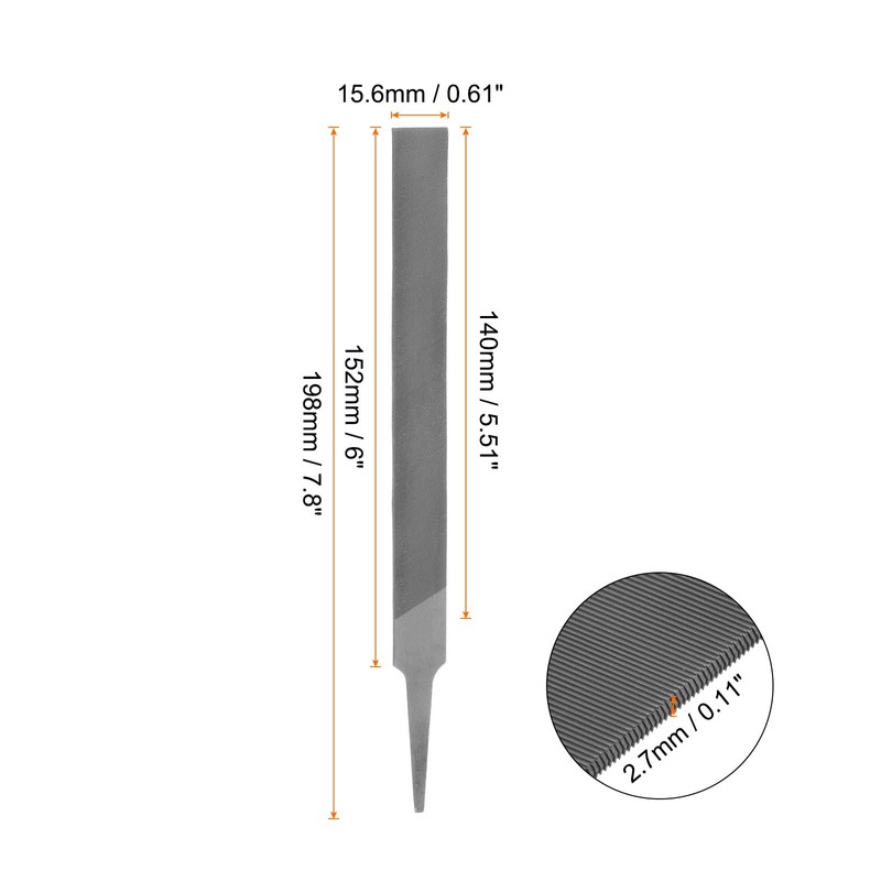 sourcing map Mill File 6 Inch 2.7mm High Carbon Steel