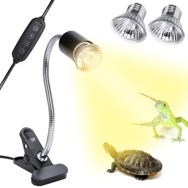 DERNORD Reptile Heat Lamp Turtles Halogen UV Lamp Tortoise with