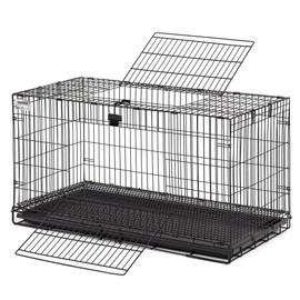 MidWest Homes for Pets Medium Wabbitat Rabbit Cage, Grid Mesh Floor, Removable Tray, Top & Front Door Access, Rust Resistant Finish, No Tools Required