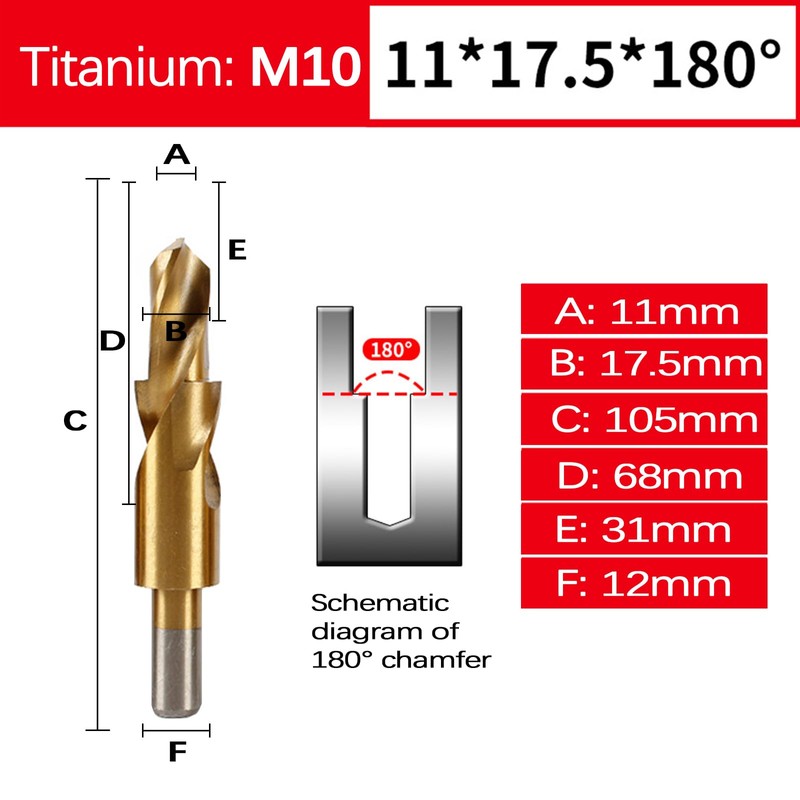 BIBFXAA Two Stage Step Drill Bit M3-M12 Screw Counterbore Twist