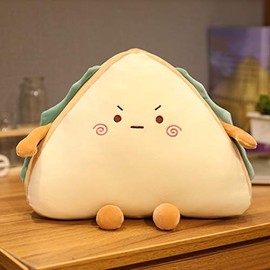 JOSON Sandwich Bread Pillow Dual-Purpose Pillow Cushion, Suitable for Sofa, Car, Office Home Decoration（11.8" - Angry）