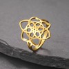 TEAMER Elegant Filigree Flower Ring Stainless Steel Bohemian Flower Of