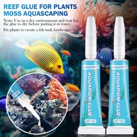 Aquarium Glue Fish Safety, Clear Reef Glue Gel for Plants, Moss, Coral, Rocks, Stone, and Wood, Freshwater and Saltwater Aquascape