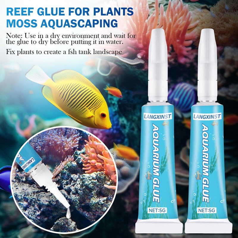 Aquarium Glue Fish Safety, Clear Reef Glue Gel for Plants,