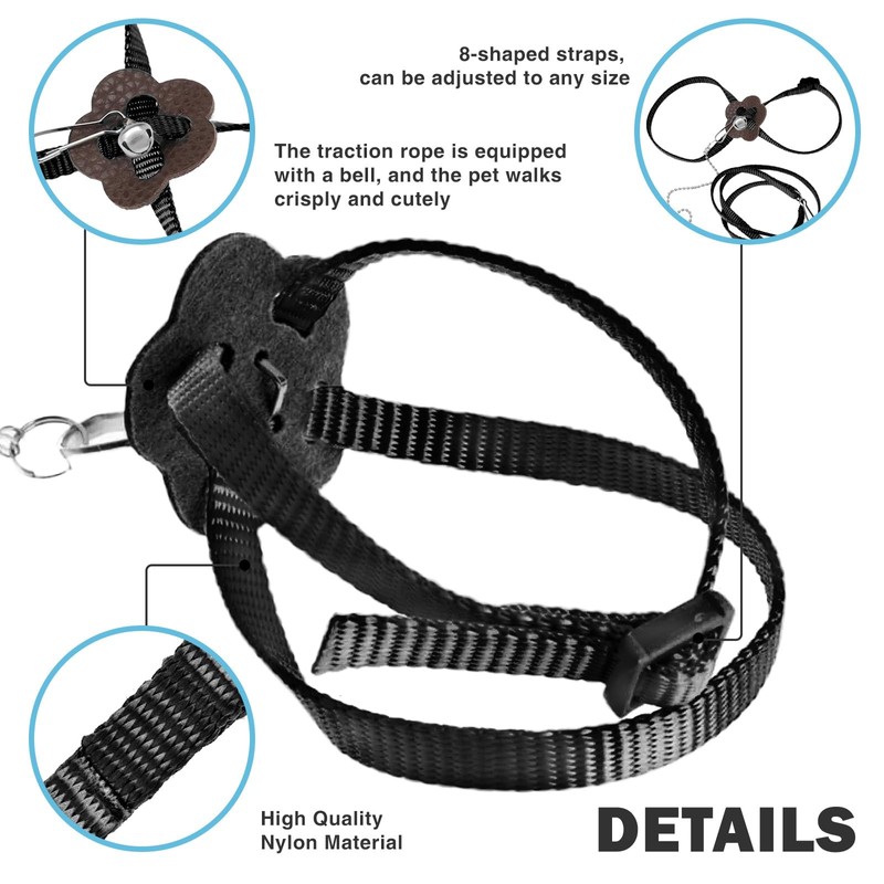 HOKABLE 2 Pack Adjustable Hamster Leash Harness for Harness for