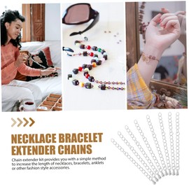 Operitacx 32 Pcs Bracelet Extender Necklace Extender Trendy Necklaces Making Sterling Silver Choker Beaded Choker Necklace Sterling Silver Necklaces Bracelet Chain for DIY Anklet Jewelry 14k