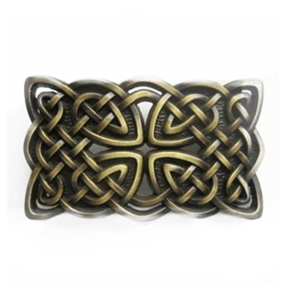 LKMY Western Belt Buckle American Indian Style,Celtic Cross Knot Mesh