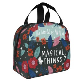 Floral Lunch Box Meadow Florals Theme Lunch Box Cute Lunch Bag For Women,Daisy Flower Red Floral Spring Insulated Pink Picnic Daisy Insulated Lunch Bags For, Office, Picnic, Gift