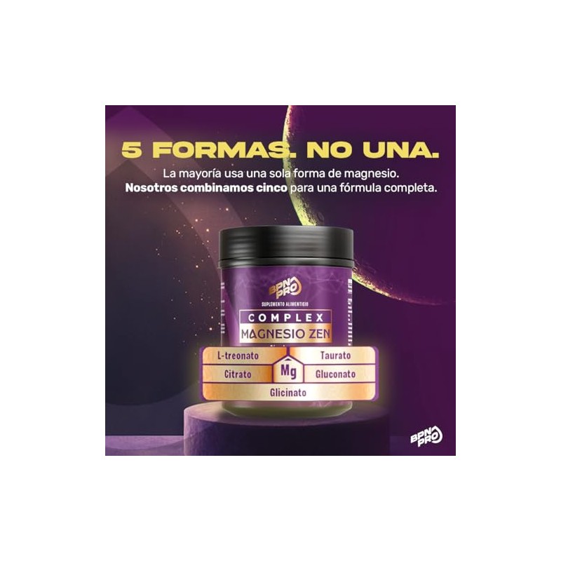 Bpn Pro Magnesio Complex Sueño Relajación Glicinato Citrato Gluconato Treonato