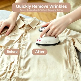 LBTEE Travel Mini Steam Iron for Clothes, Portable Garment Steamer with Dual Voltage, Compact Iron for Quilting, Sewing and Handcraft