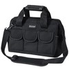 TICONN 12in Tool Bag with Waterproof Soft Bottom, Multi-Pockets Wide