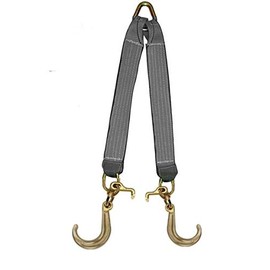 Best! Premium Grey! , VSF8JT-2L, V Strap / Bridle, Short J & T Hook for Rollback, Car Hauler, Carrier, Winch, Tough N711-8FCT Strap