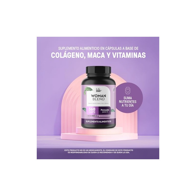 Multivitamínico Suplemento Mujer 360 Cápsulas Colágeno Hidrolizado Biotina Ácido Fólico