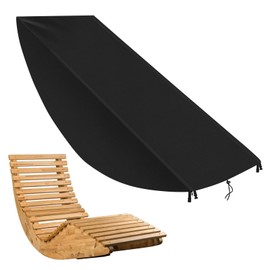 Gartenliege Abdeckung 155x65x95cm – Wasserdicht Winddicht UV-beständige Schutzhülle aus 420D Oxford Gewebe für Sonnenliege Liegestuhl Deckchair Schaukelstuhl Outdoor Garten, Schwarz