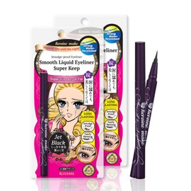 Heroine Make by Kissme 2 pack Smooth Waterproof Liquid Eyeliner Pen, Eye Liner Makeup, Super Keep 01 Jet Black