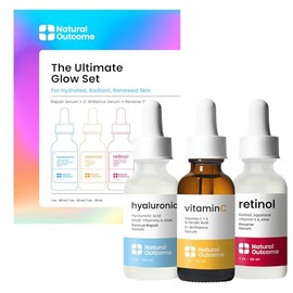 natural outcome Sérum Facial Con Ácido Hialurónico, Vitamina C Y Retinol Set De Sérum Facial Antiedad Y Suero Hidratante De Día Y De Noche De 28 Ml...