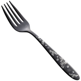 Todai Stainless Steel Seek Dessert Fork, Black Oxidized Rose, Made in Japan