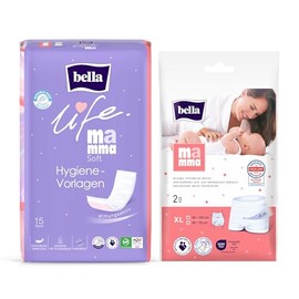 bella life Mamma Soft Puerperium Set XL 45 Inserts & 6 Mesh Briefs Fragrance-Free Breathable Midwives Recommendation