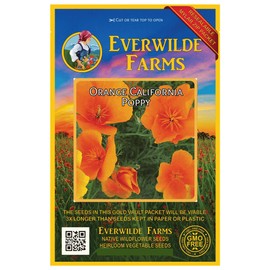 Everwilde Farms - 1000 Orange California Poppy Native Wildflower Seeds - Gold Vault Jumbo Seed Packet