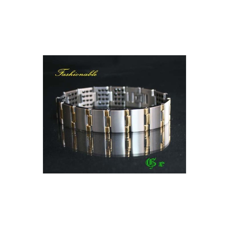 Solid Titanium Germanium Fashion Bracelet (L)