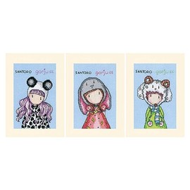 Vervaco Gorjuss Greeting Card Set of 3, Light Blue, 4.1" x 6" (10.5cm x 15cm) - 3 Piece Set