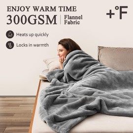 LaSyL Fleece Throw Blanket for Couch 50"x60" Grey - 300GSM Soft Cozy Plush Fuzzy Flannel Blanket - Lightweight Anti-Static Microfiber Blanket for All Season