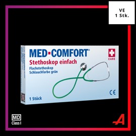 Flachkopf Stethoskop, Med-Comfort, grün, 1 Stück - Hochwertiges Stethoskop für Ärzte und Krankenschwestern