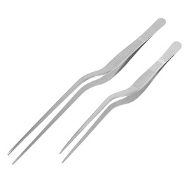 SHOWERORO 2pcs Ergonomic Precision Clamp Tweezers for Cooking Fish Bone Tweezers Western Food Dish Setting Tools Easy to Clean