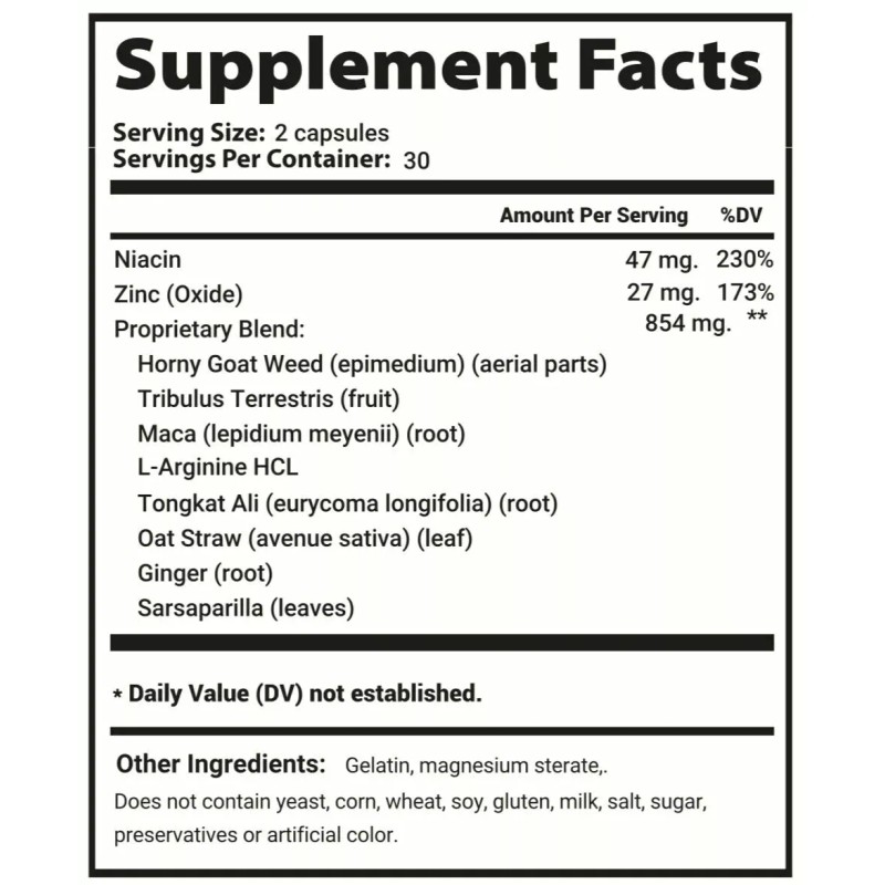 ViraFlexx Capsules, Vira Flexx Mens Dietary Supplement (60 Capsules)