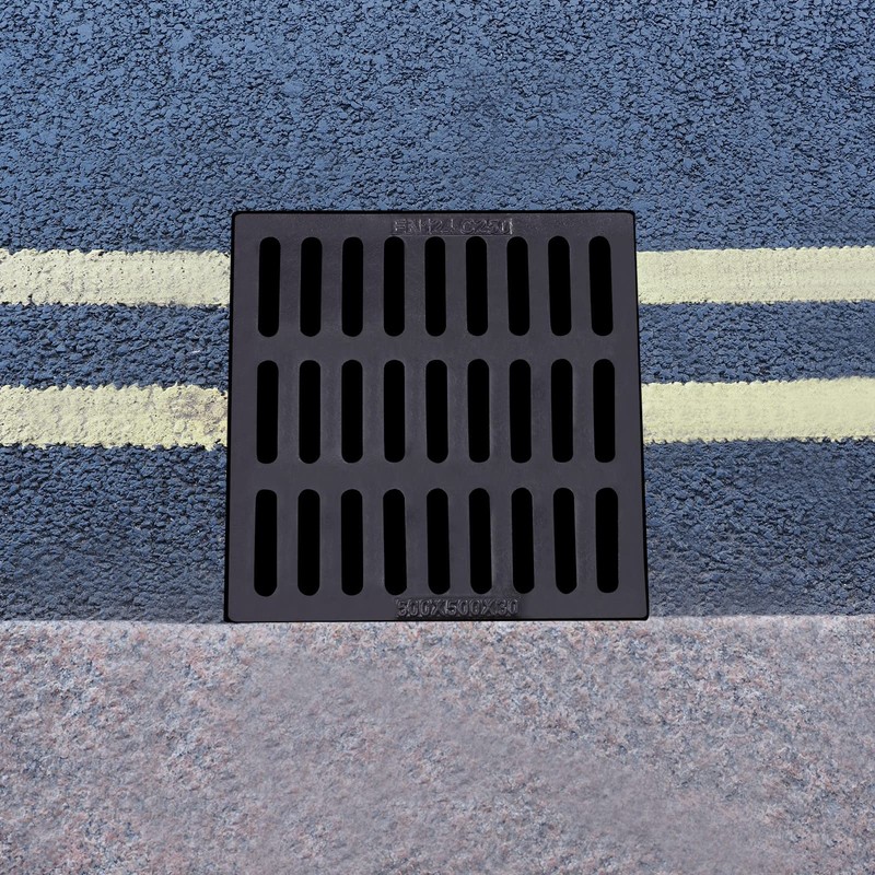 DOONARCES 19.7x19.7'' Outdoor Drain Cover Black Cast Iron Drain Grate