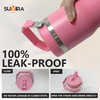 SUVIRA Vacuum Insulated Stainless Steel Tumbler with Handle,Straw&Flip Lid,BPA-Free,Leak Free