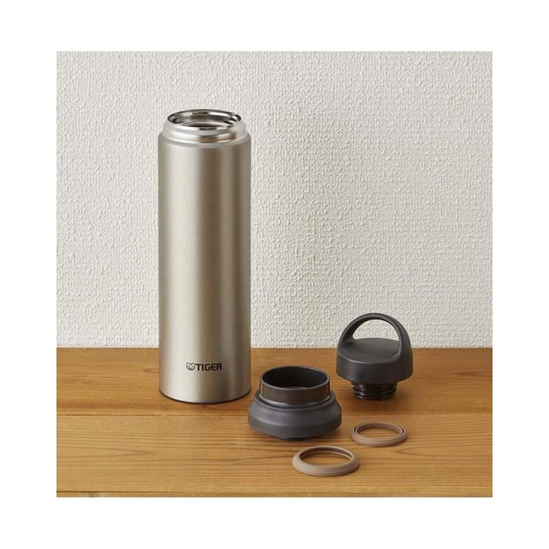 Tiger Stainless Steel Vacuum Insulated Bottle with Handle, 27-Ounce, Silver