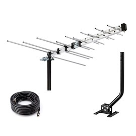 CeKay Outdoor Yagi HD Antenna – Long-Range Digital TV Antenna with 40FT RG6 Coax Cable & J Mount, Ideal for Attic, Roof, or RV, Clear OTA Reception in 4K/1080P, All-Metal Design