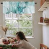 Hokiten Teal Marble Pattern Window Valance Curtains, Window Treatment for