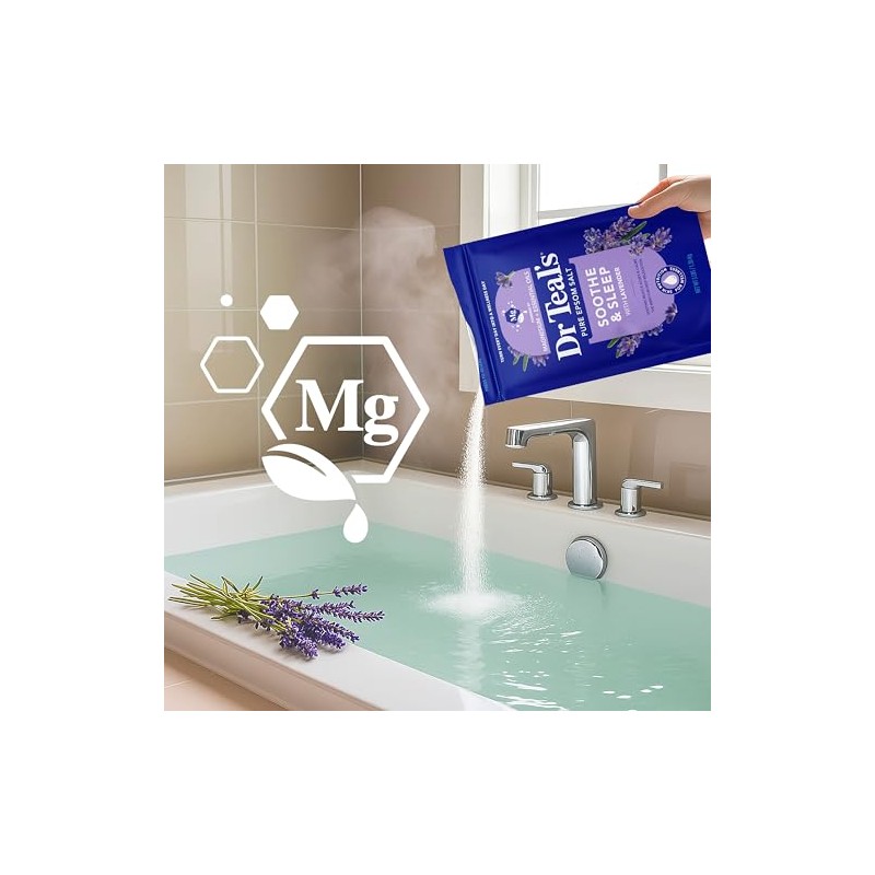 Dr Teal's Epsom Salt Soaking Solution, Soothe & Sleep, Lavender,