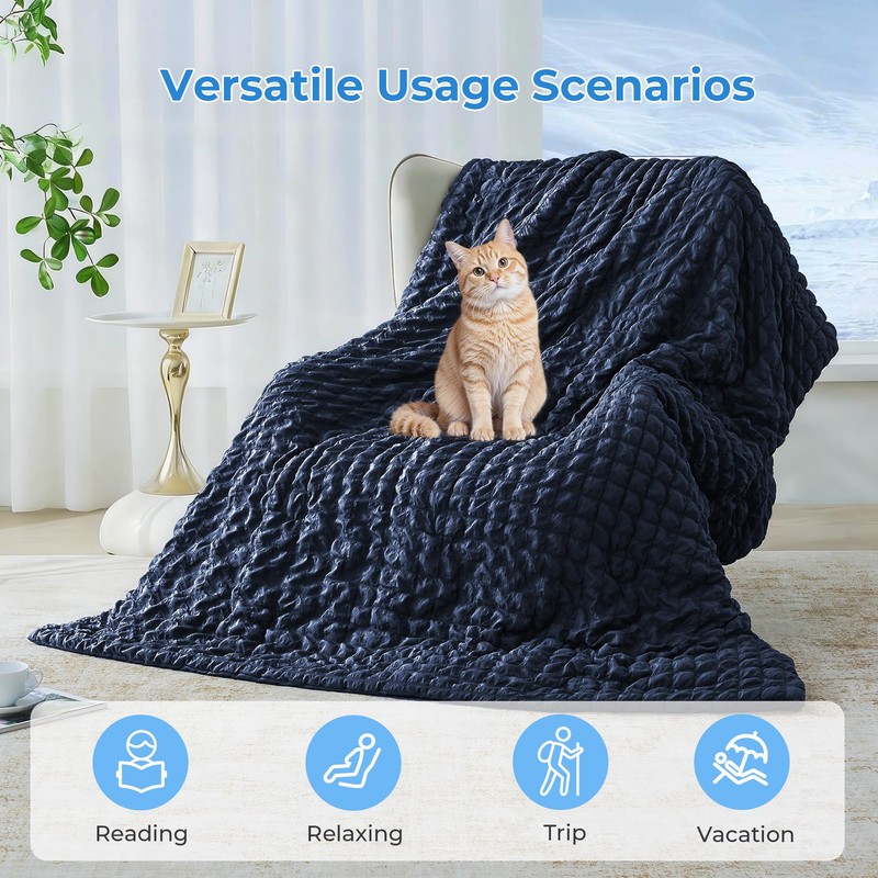Seersucker Cooling Comforter King Size, Q-Max 0.45 Reversible Cooling Blanket