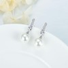 VONALA Pearl Earrings for Women Sterling Silver White Pearl Earrings
