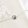 VONALA Moontone Moon Cat Anklet for Women Sterling Silver Black