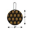 Gold Dollar Sign Money Pattern Round Luggage ID Tag Card