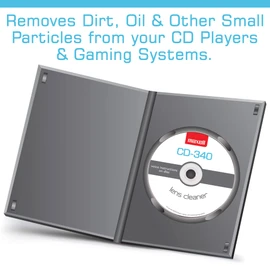 Maxell – Pro 190048 CD-340 Laser Lens Cleaner - Safe & Effective CD Player & Game Station Compact Disc Cleaner - Microfiber Brushes Eliminates Static & Dust - Easy to Use with No Chemicals