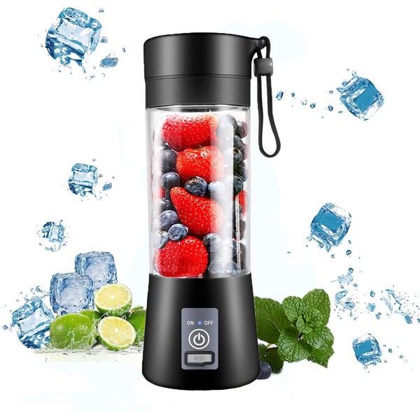 Portable Blender, Personal Blender [Upgraded Version], with USB Rechargeable Mini Fruit Juice Mixer, Personal Size for Smoothies and Shakes Juicer Cup Travel 380ML