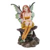 Ebros Amy Brown Summer Sunflower Fairy Sitting On Giant Toadstool