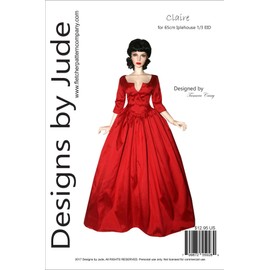Designs by Jude Claire Dress Printed Sewing Pattern for 65cm Iplehouse 1/3 EID BJD Dolls
