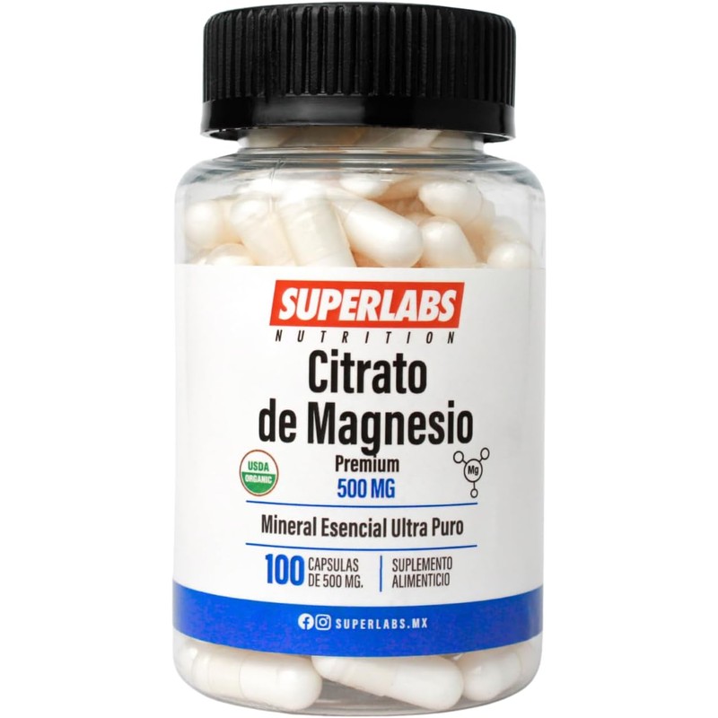 SUPERLABS NUTRITION CITRATO DE MAGNESIO 500MG 100 CAPSULAS