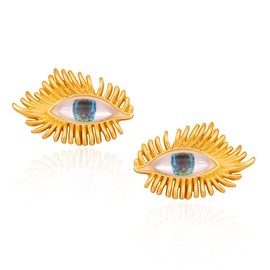 Evil Eye Stud Earrings for Women Fashion Eye Eyelash Statement Stud Earrings Vintage Eye Earring for Women Jewelry Gifts