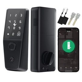 Keyless Entry Door Lock, Fingerprint Smart Door Lock with Keypad, Biometric Door Lock with App Remote Control, 5-in-1 Unlock, No Gateway, Electronic Code Deadbolt for Front Door