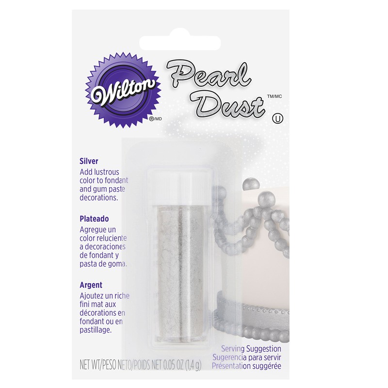 Wilton Silver Pearl Dust; 0.5 oz.