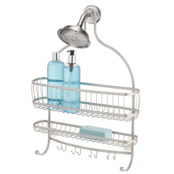 iDesign York Lyra Jumbo Hanging Shower Organizer - 16" x 4" x 22.5", Satin