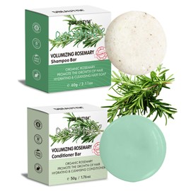 DBEAUTYM 2 Pack Rosemary Shampoo Conditoner Bar Set,Thinning Hair-Volume Shampoo & Conditioner Bar for Men and Women,Hair Thickening & Regrowth Treatment,Hair Growth Soap for Anti-Hair Loss